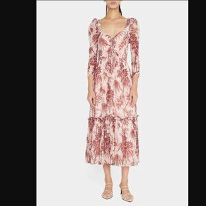 Cara Cara Silk Long Sleeve Blush Estela Dress Size L